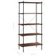 5-етажна етажерка, черно и естествено, 80x40x163 см 5-етажна етажерка, черно и естествено, 80x40x163 см
