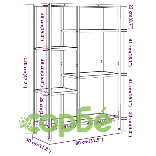 Етажерка за книги 80x30x120 см стомана и инженерно дърво ➤ топ цена ➤ sorbe.bg