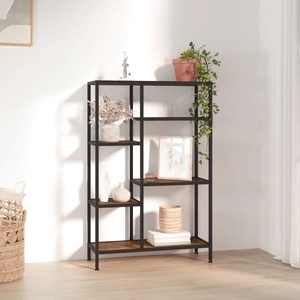 Етажерка за книги 80x30x120 см стомана и инженерно дърво