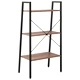 Стояща етажерка стълба 3 рафта тъмнокафяво и черно 56x35x108 см