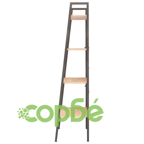 Стояща етажерка с 4 рафта светлокафяво и черно 56x35x140 см ➤ топ цена ➤ sorbe.bg