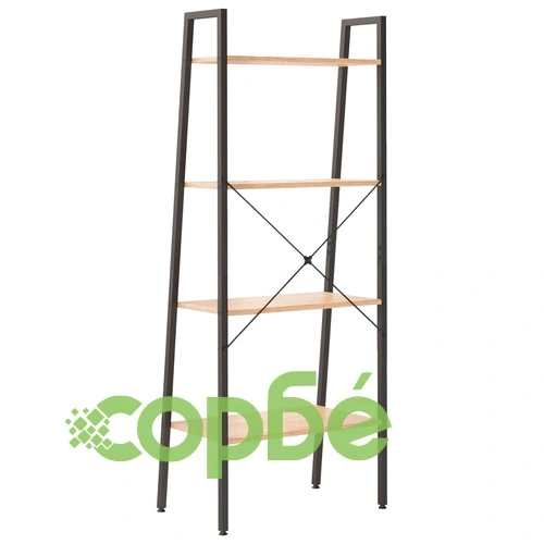 Стояща етажерка с 4 рафта светлокафяво и черно 56x35x140 см ➤ топ цена ➤ sorbe.bg