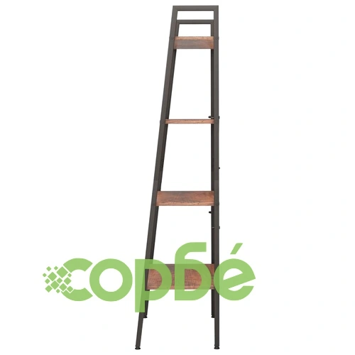 Стояща етажерка стълба 4 рафта тъмнокафяво и черно 56x35x140 см ➤ топ цена ➤ sorbe.bg