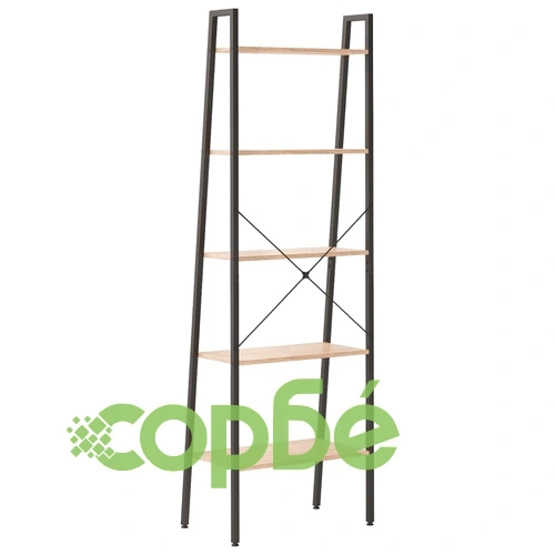 Стояща етажерка с 5 рафта светлокафяво и черно 56x35x174 см ➤ топ цена ➤ sorbe.bg