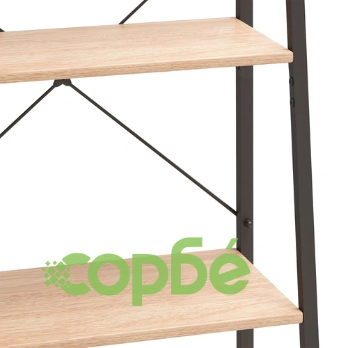 Стояща етажерка с 5 рафта светлокафяво и черно 56x35x174 см ➤ топ цена ➤ sorbe.bg