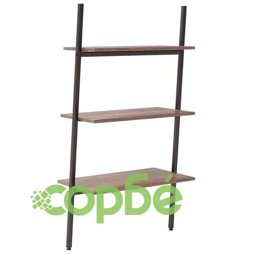 Етажерка стълба с 3 рафта тъмнокафяво и черно 64x34x116 см ➤ топ цена ➤ sorbe.bg