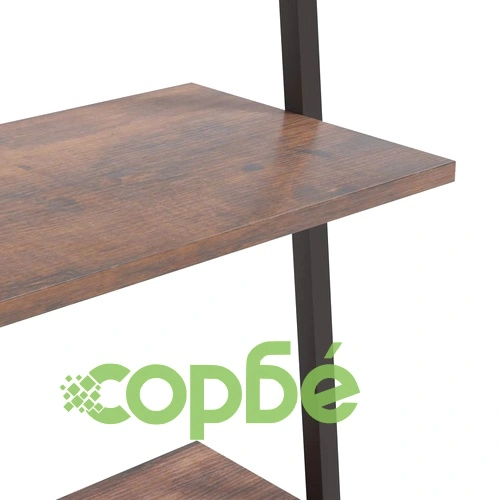 Етажерка стълба с 3 рафта тъмнокафяво и черно 64x34x116 см ➤ топ цена ➤ sorbe.bg