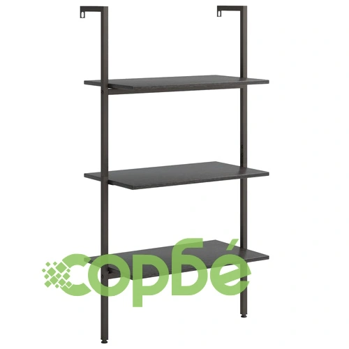 Етажерка стълба с 3 рафта черна 64x35x120,5 см ➤ топ цена ➤ sorbe.bg