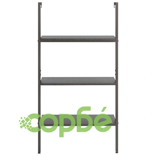 Етажерка стълба с 3 рафта черна 64x35x120,5 см ➤ топ цена ➤ sorbe.bg