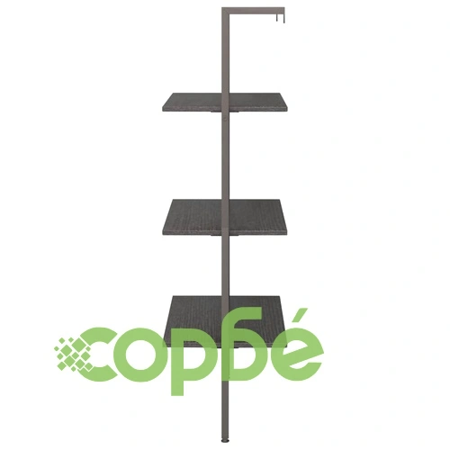 Етажерка стълба с 3 рафта черна 64x35x120,5 см ➤ топ цена ➤ sorbe.bg