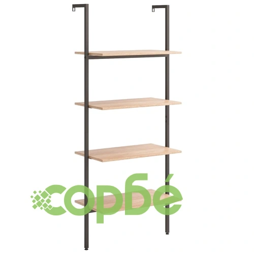 Етажерка стълба с 4 рафта светлокафяво и черно 64x35x152,5 см ➤ топ цена ➤ sorbe.bg