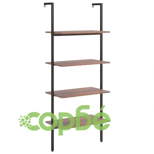 Етажерка стълба с 4 рафта тъмнокафяво и черно 64x35x152,5 см ➤ топ цена ➤ sorbe.bg