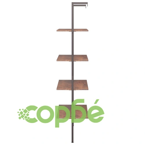 Етажерка стълба с 4 рафта тъмнокафяво и черно 64x35x152,5 см ➤ топ цена ➤ sorbe.bg