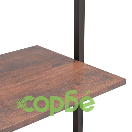 Етажерка стълба с 4 рафта тъмнокафяво и черно 64x35x152,5 см ➤ топ цена ➤ sorbe.bg