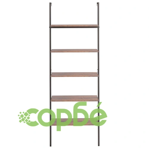 Етажерка стълба с 5 рафта тъмнокафяво и черно 64x35x185 см ➤ топ цена ➤ sorbe.bg