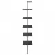 Етажерка стълба с 5 рафта черна 64x35x185 см