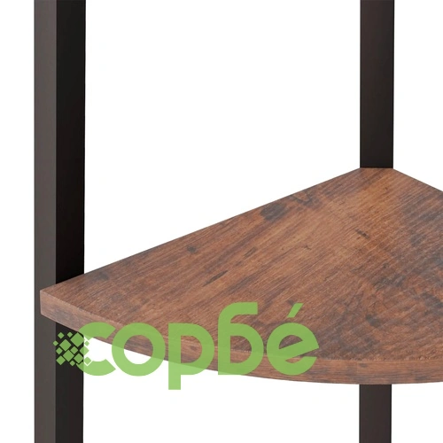 Ъглова етажерка с 3 рафта Тъмнокафяво и черно 45,5x31,5x120 см ➤ топ цена ➤ sorbe.bg