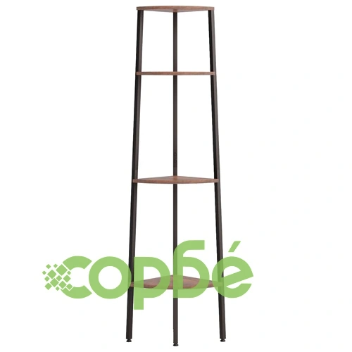 Ъглова етажерка с 5 рафта Тъмнокафяво и черно 45,5x31,5x150 см ➤ топ цена ➤ sorbe.bg