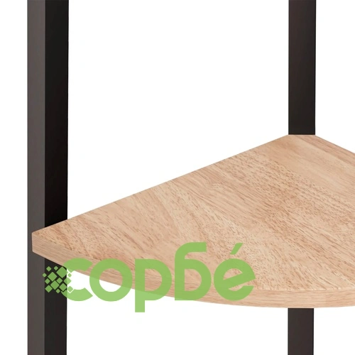 Ъглова етажерка с 5 рафта светлокафяво и черно 45,5x31,5x180 см ➤ топ цена ➤ sorbe.bg