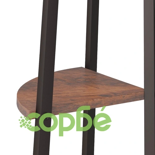 Ъглова етажерка с 5 рафта Тъмнокафяво и черно 45,5x31,5x180 см ➤ топ цена ➤ sorbe.bg