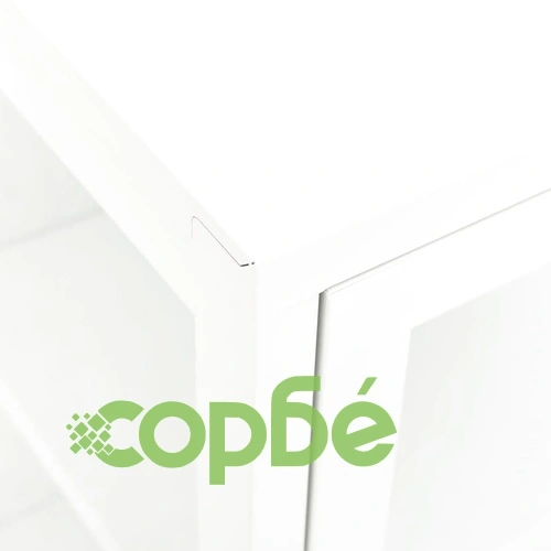 Бюфет, бял, 105x35x70 см, стомана и стъкло ➤ топ цена ➤ sorbe.bg