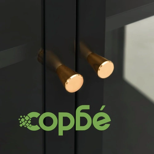 Бюфет, черен, 75x35x105 см, стомана и стъкло ➤ топ цена ➤ sorbe.bg