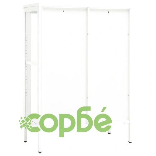 Бюфет, бял, 75x35x105 см, стомана и стъкло ➤ топ цена ➤ sorbe.bg