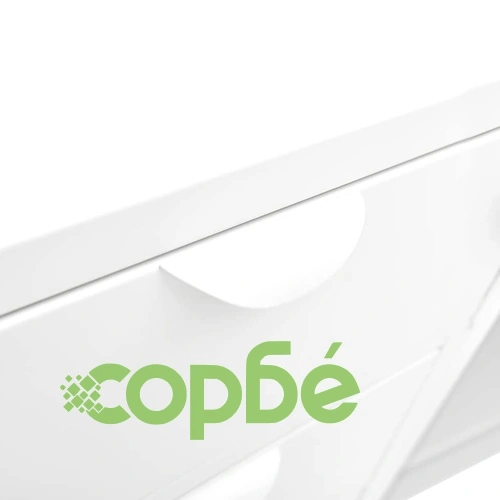 Бюфет, бял, 105x35x70 см, стомана и закалено стъкло ➤ топ цена ➤ sorbe.bg