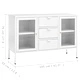 Бюфет, бял, 105x35x70 см, стомана и закалено стъкло