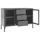 Бюфет, антрацит, 105x35x70 см, стомана и закалено стъкло
