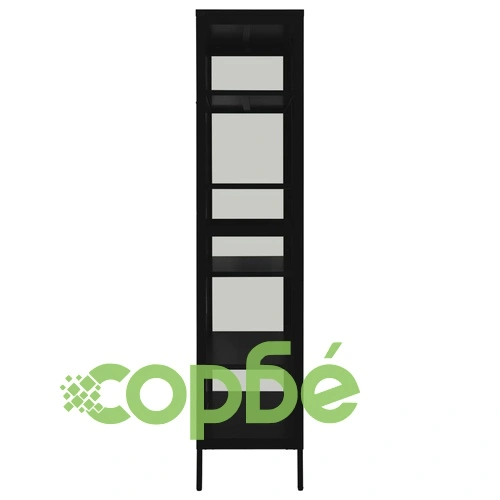 Витрина, черна, 90x40x180 см, стомана и закалено стъкло ➤ топ цена ➤ sorbe.bg