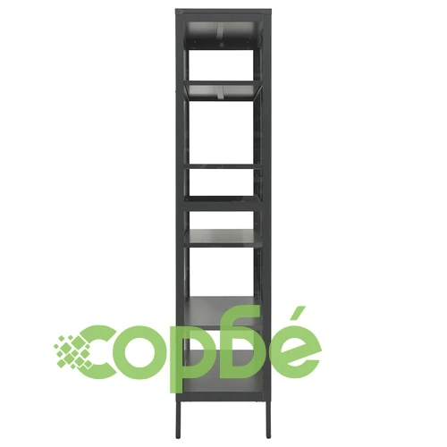 Витрина, антрацит, 90x40x180 см, стомана и закалено стъкло ➤ топ цена ➤ sorbe.bg