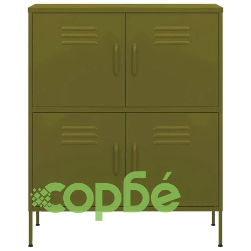 Шкаф за съхранение, маслиненозелен, 80х35х101,5 см, стомана ➤ топ цена ➤ sorbe.bg