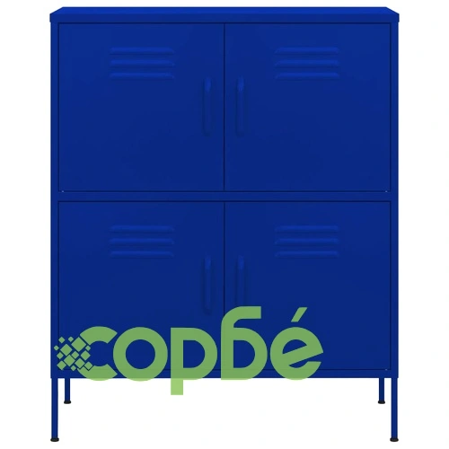 Шкаф за съхранение, нейви син, 80х35х101,5 см, стомана ➤ топ цена ➤ sorbe.bg