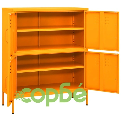 Шкаф за съхранение, горчица, 80х35х101,5 см, стомана ➤ топ цена ➤ sorbe.bg