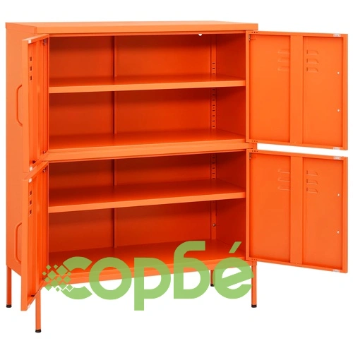 Шкаф за съхранение, оранжев, 80х35х101,5 см, стомана ➤ топ цена ➤ sorbe.bg