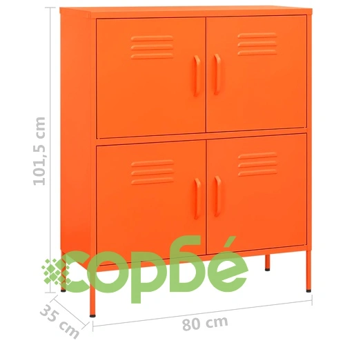 Шкаф за съхранение, оранжев, 80х35х101,5 см, стомана ➤ топ цена ➤ sorbe.bg