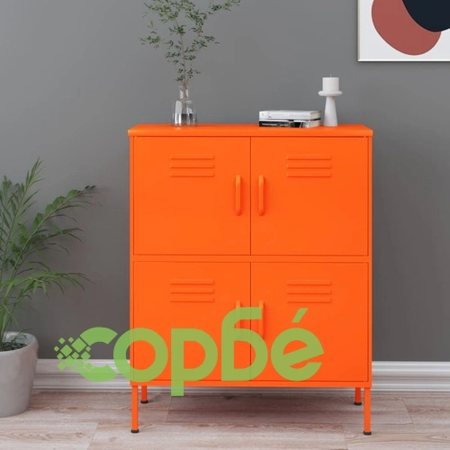 Шкаф за съхранение, оранжев, 80х35х101,5 см, стомана ➤ топ цена ➤ sorbe.bg