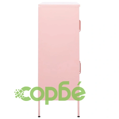 Шкаф за съхранение, розов, 80х35х101,5 см, стомана ➤ топ цена ➤ sorbe.bg