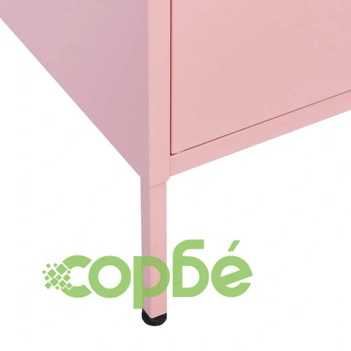 Шкаф за съхранение, розов, 80х35х101,5 см, стомана ➤ топ цена ➤ sorbe.bg