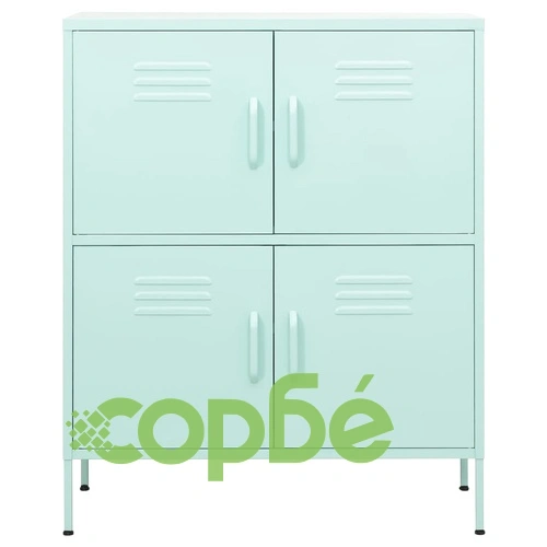Шкаф за съхранение, мента, 80х35х101,5 см, стомана ➤ топ цена ➤ sorbe.bg