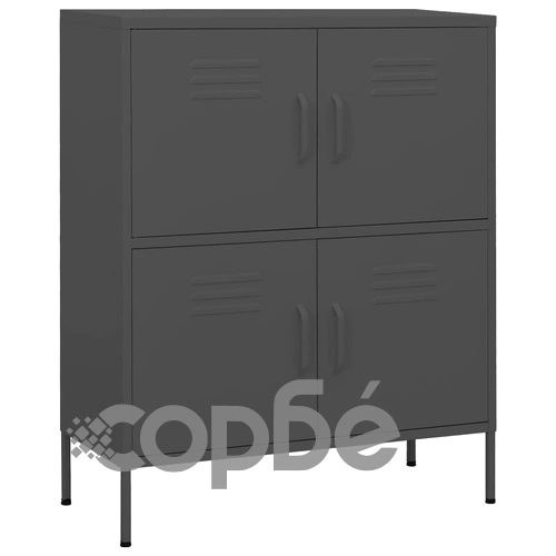 Шкаф за съхранение, антрацит, 80х35х101,5 см, стомана ➤ топ цена ➤ sorbe.bg
