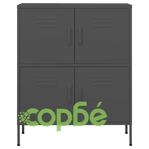 Шкаф за съхранение, антрацит, 80х35х101,5 см, стомана ➤ топ цена ➤ sorbe.bg