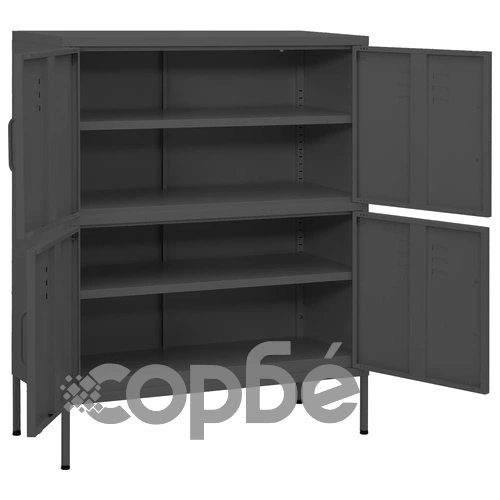 Шкаф за съхранение, антрацит, 80х35х101,5 см, стомана ➤ топ цена ➤ sorbe.bg