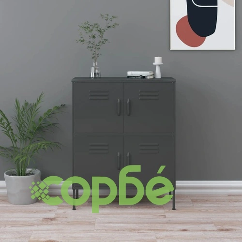 Шкаф за съхранение, антрацит, 80х35х101,5 см, стомана ➤ топ цена ➤ sorbe.bg