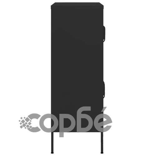 Шкаф за съхранение, черен, 80х35х101,5 см, стомана ➤ топ цена ➤ sorbe.bg