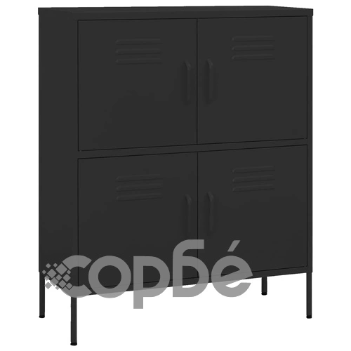 Шкаф за съхранение, черен, 80х35х101,5 см, стомана ➤ топ цена ➤ sorbe.bg
