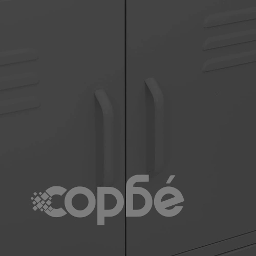 Шкаф за съхранение, черен, 80х35х101,5 см, стомана ➤ топ цена ➤ sorbe.bg