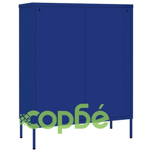 Шкаф с чекмеджета, нейви синьо, 80х35х101,5 см, стомана ➤ топ цена ➤ sorbe.bg