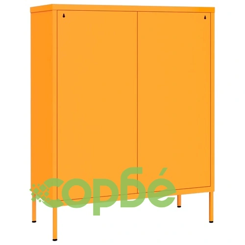 Шкаф с чекмеджета, горчица, 80х35х101,5 см, стомана ➤ топ цена ➤ sorbe.bg